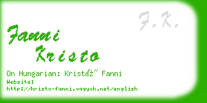 fanni kristo business card